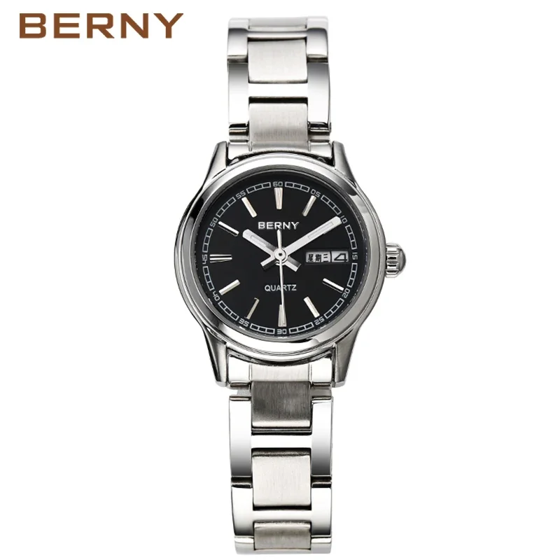 BERNY Luxury Ladies Watch Japan Movement Fashion Dress Women Quartz Wristwatch Auto Date Bracelet Watches Female 3ATM Waterproof