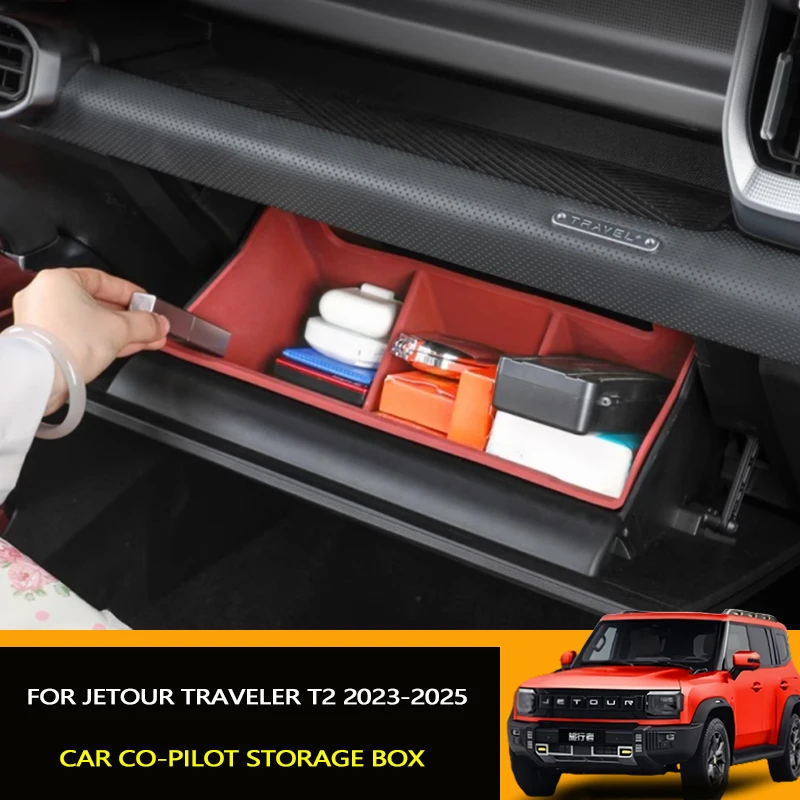 Car Co-pilot Storage Box Fit for Jetour Traveler T2 Modified Auto Co-pilot Silicone Storage Box with Partition Interior Parts