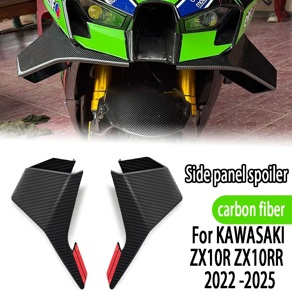 

For Kawasaki ZX10R ZX10RR 2023 2024 2025 Motorcycle Side Downforce Naked Spoilers Fixed Winglet Fairing Wings Deflectors Parts