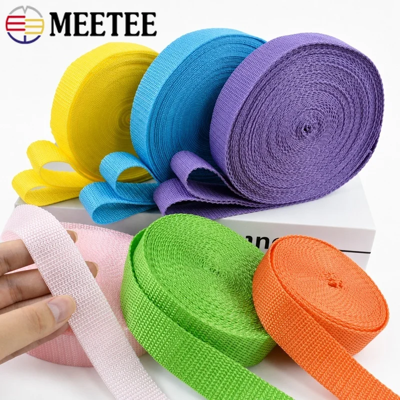 20M 20-50mm Polypropylene Webbing Strap 1.1mm Thick Bag Shoulder Belt Backpack Ribbon Band Bias Binding DIY Sewing Accessories