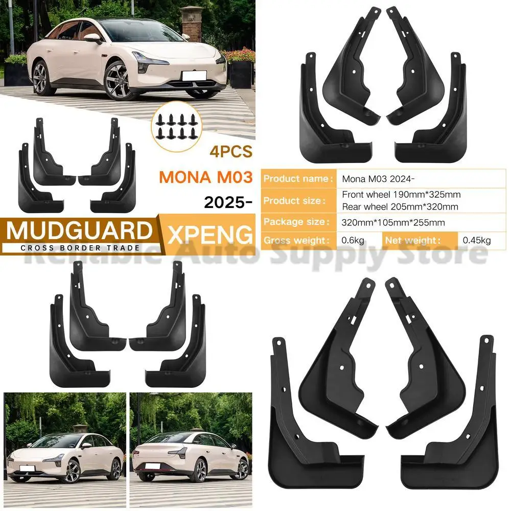 

For Xpeng Mona MO3 2024 Mud Flaps Fender Guards Auto Accessories Premium Quality Durable Rubber Protection Ideal for Car Owners