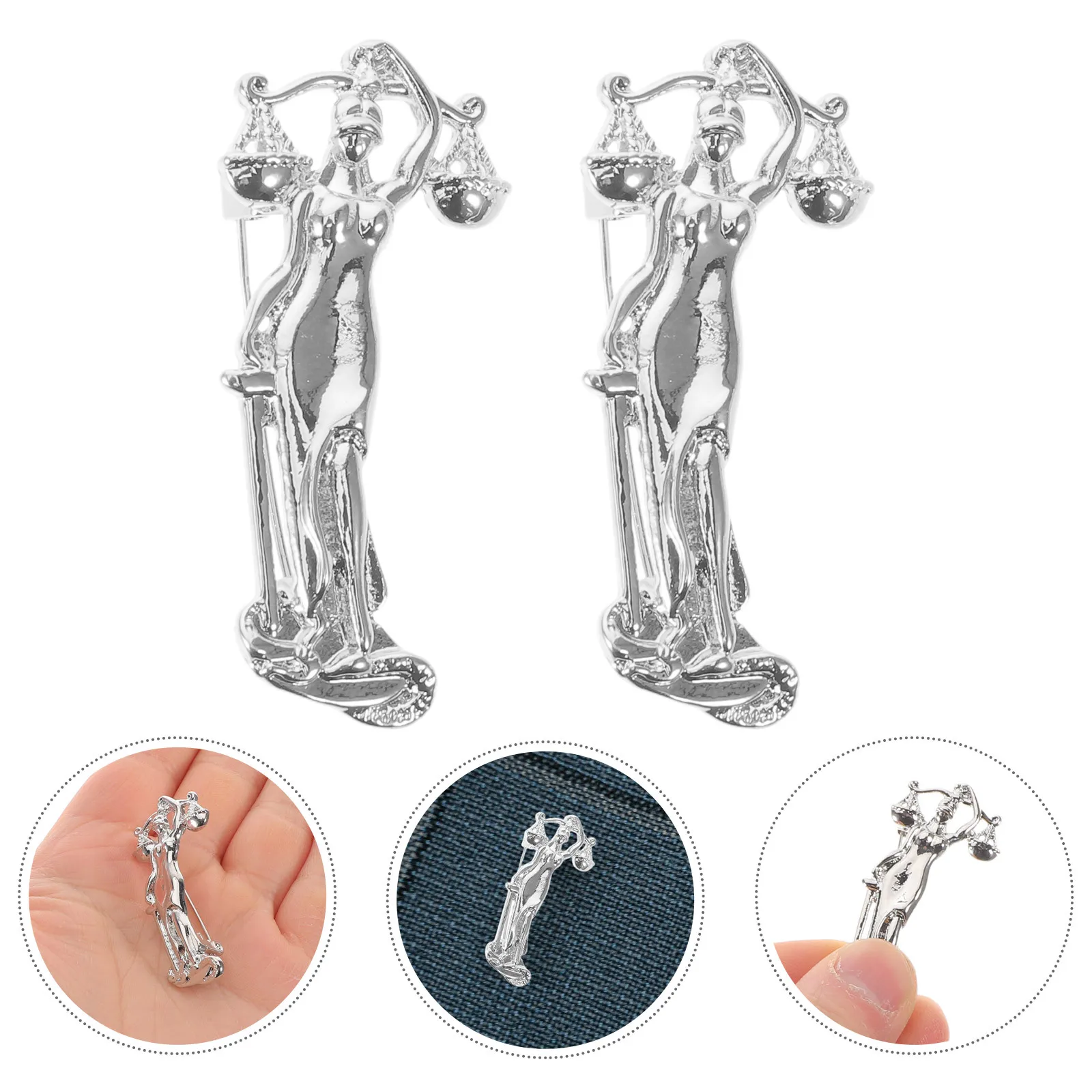 

2Pcs Victory Brooch Style Greek Statue Lapel Pin for Suit Coat Blazer Formal Wear Cocktail Party Elegant