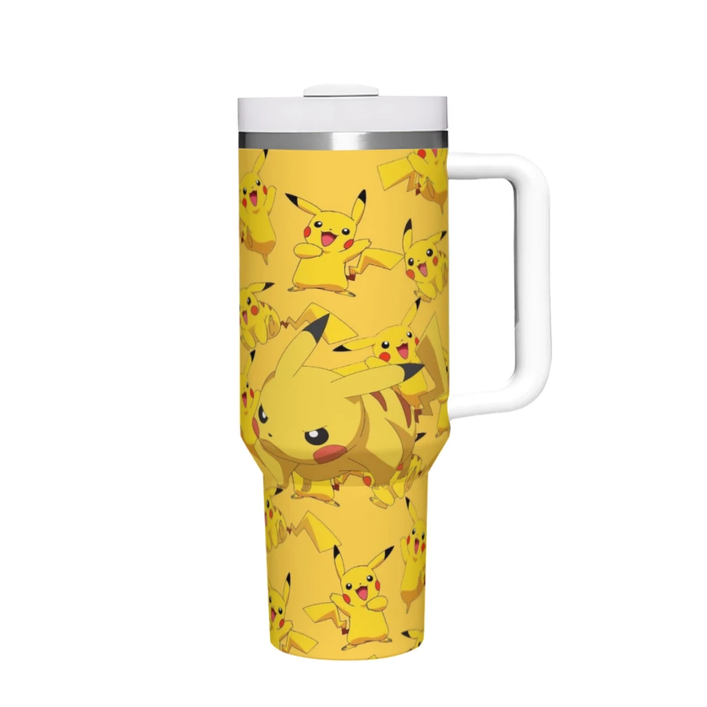 Pokemon 40 Oz Ultimate Tumbler with Handle and Straw Vacuum Insulated Tumbler