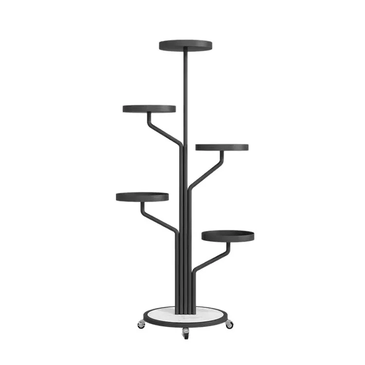 

Flower Stand Living Room Balcony Simple Modern with Wheels Movable Shelf Floor-to-ceiling Flower Stand Green Dill Pot Stand