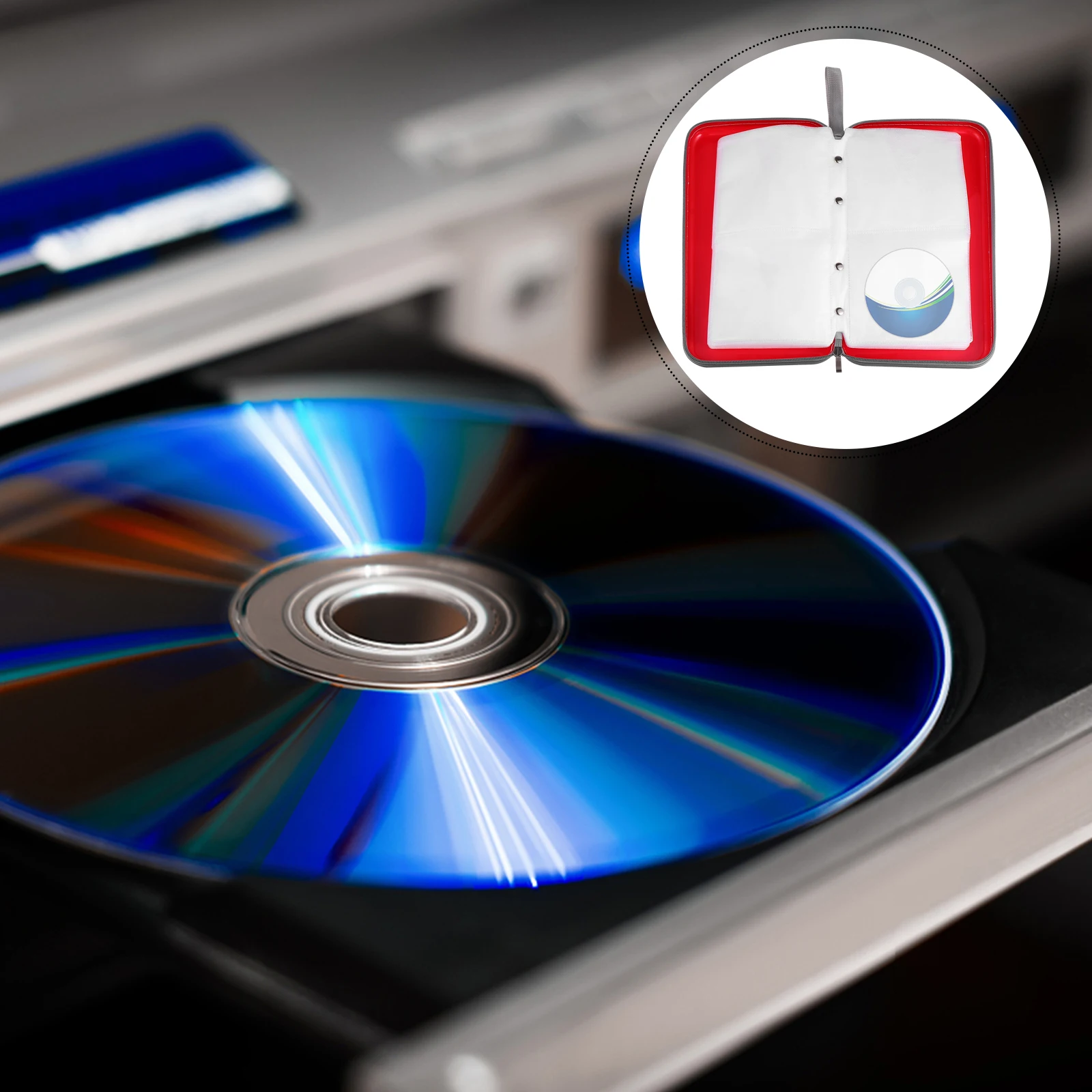 

Cd Storage Case Plastic Disc Organizer Portable Dvd Container Travel Car Use Large Capacity Disc Protector Space Saving Hanging