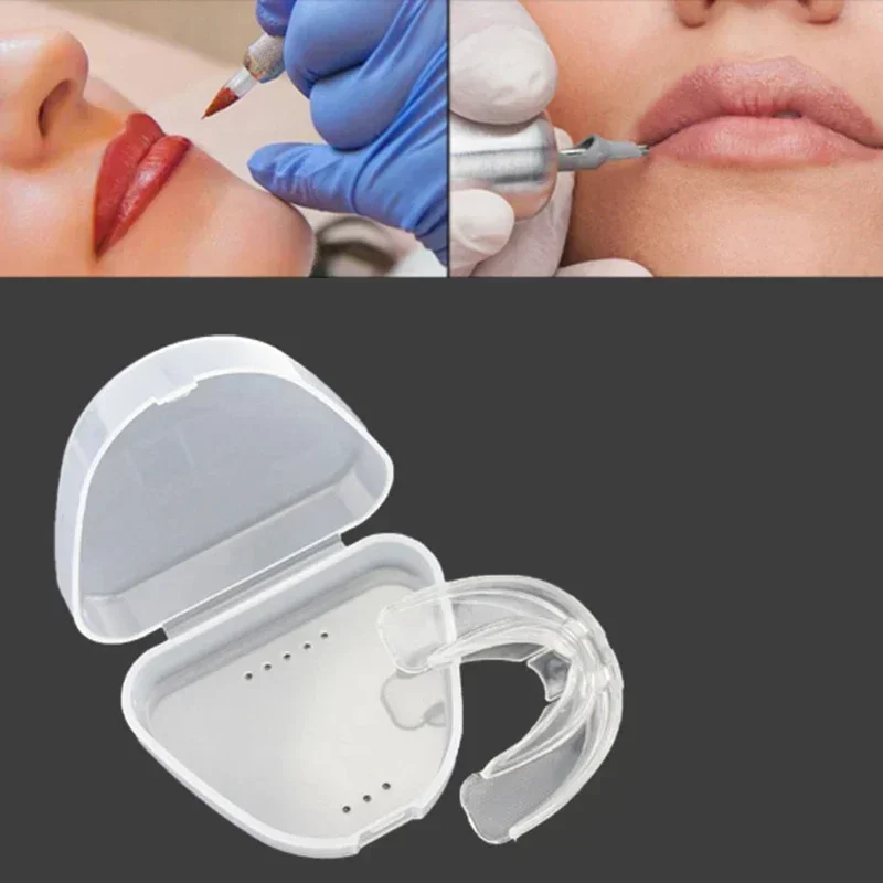 5/10/20Pcs Professionele Permanente Zwevende Lip Mondbeschermer Tandbus Met Case Box Voor Lip Tattoo Bretels Hulpbenodigdheden