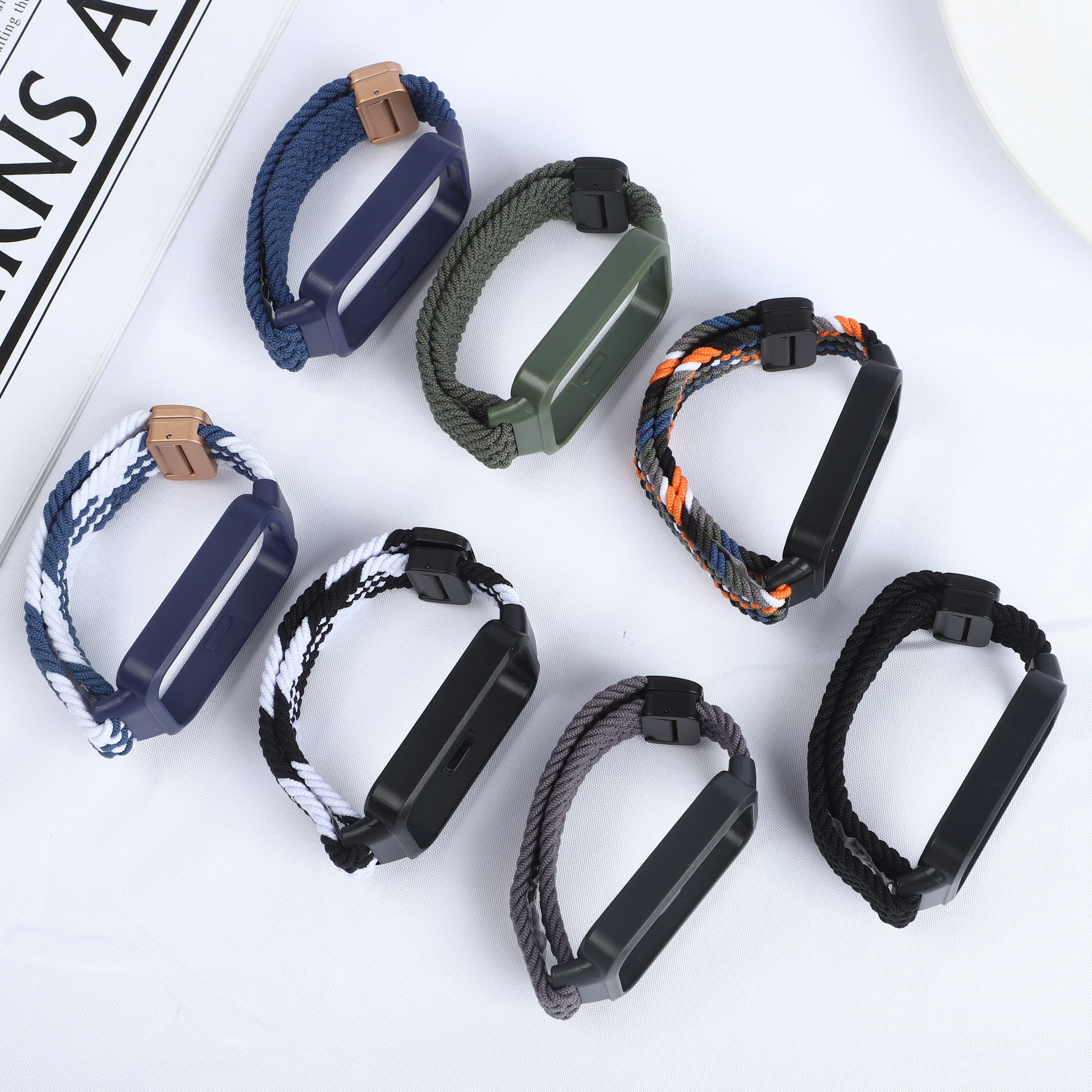 Magnetisches geflochtenes Armband + Schutzhülle für Xiaomi Smart Mi Band 9 8 Active Zubehör Sport Nyon Loop Armband + Abdeckung Correa Redmi Band 3 2 – Detail 10