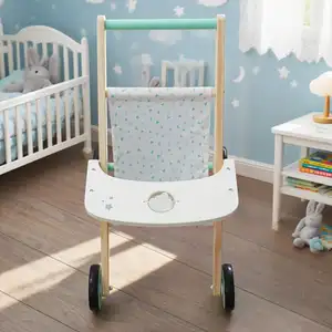 Wooden Baby Push Walker Interactive Educational Toys for Toddler Boys Girls Birthday First Step Role Holiday Gifts