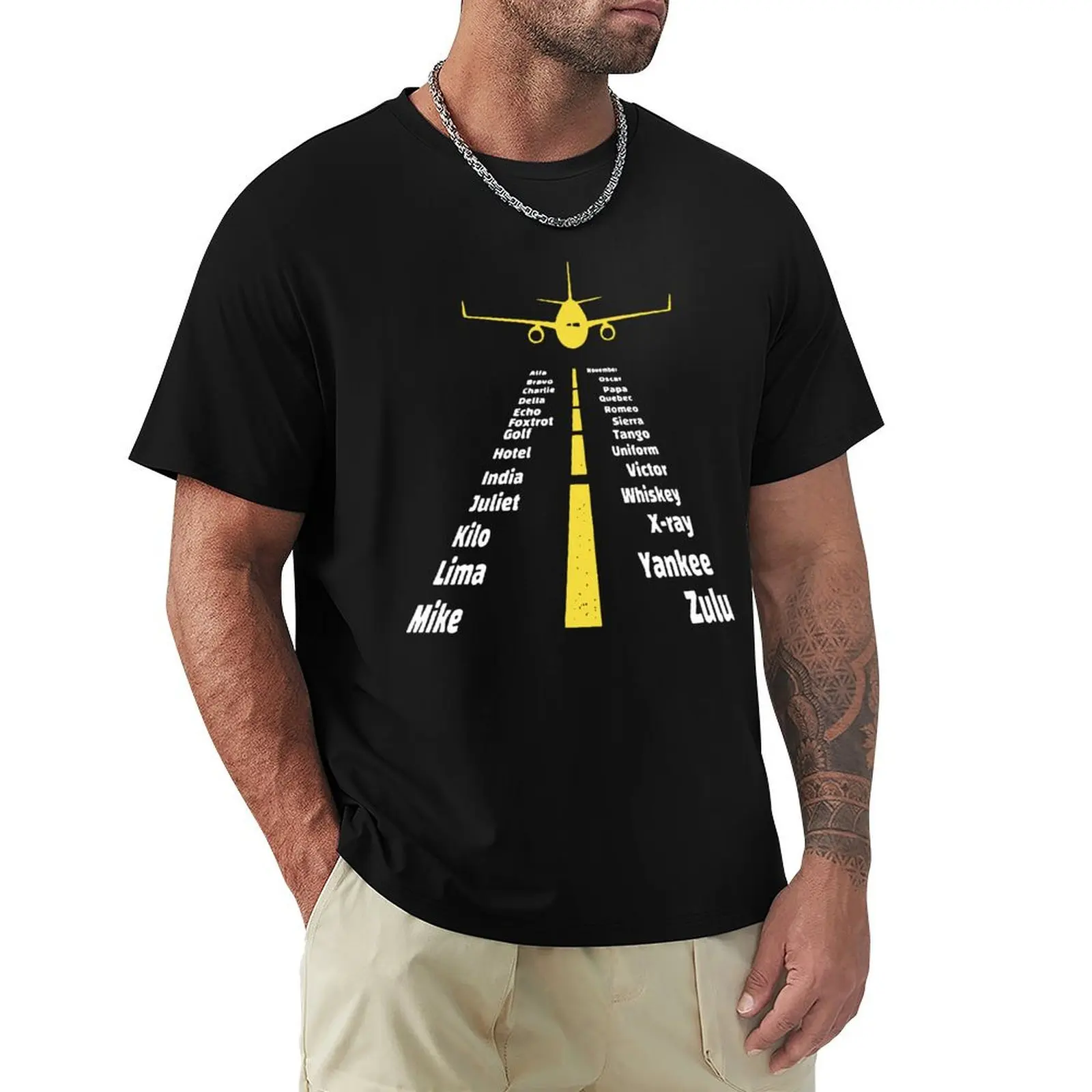 表音アルファベット飛行機グラフィック Tシャツメンズコットンおかしい Tシャツヴィンテージパイロット Tシャツ半袖夏