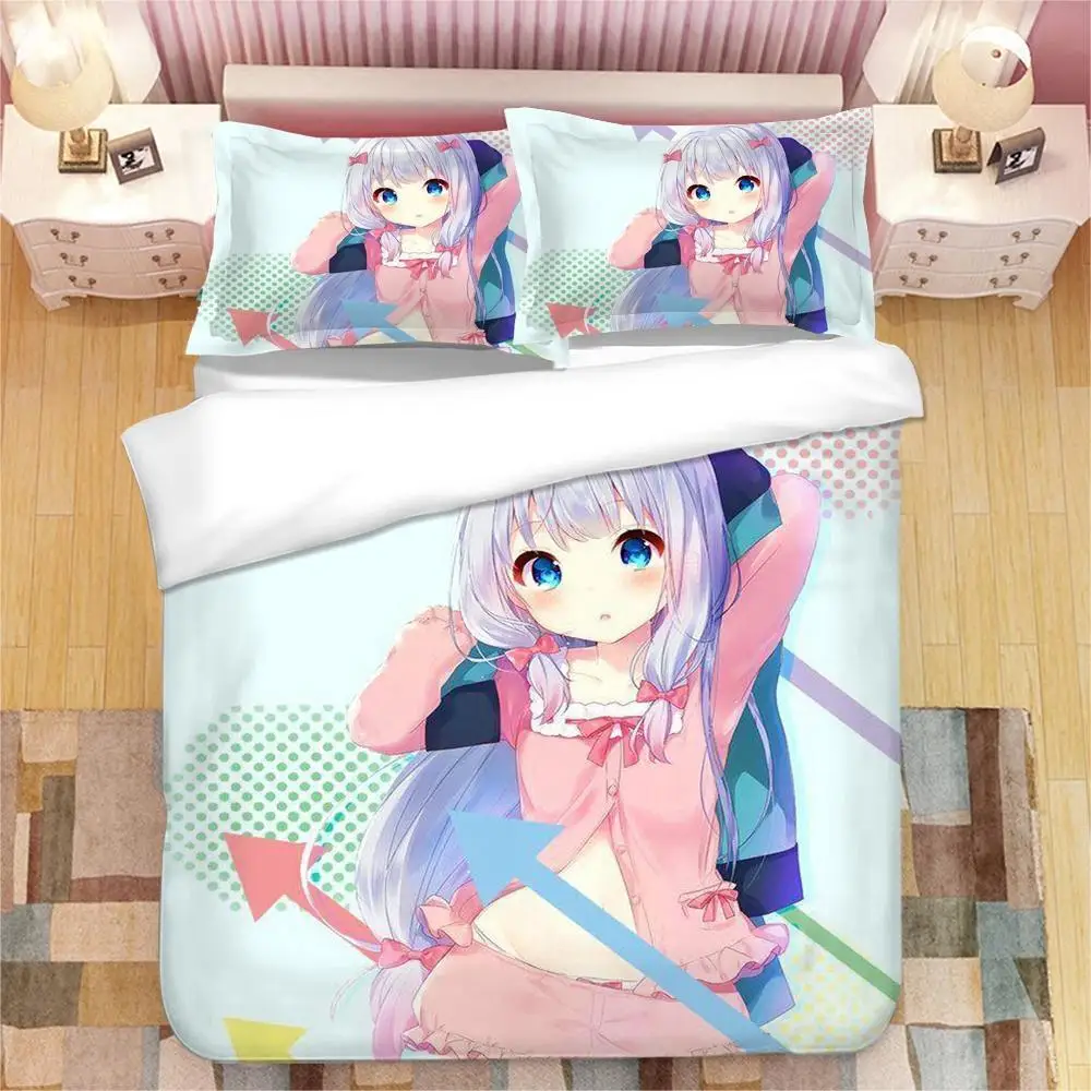 Anime Girl Izumi Sagiri 3D Printed Bedding Set King Duvet Cover Pillow Case Comforter Cover Bedclothes Bed Linens Home Textiles