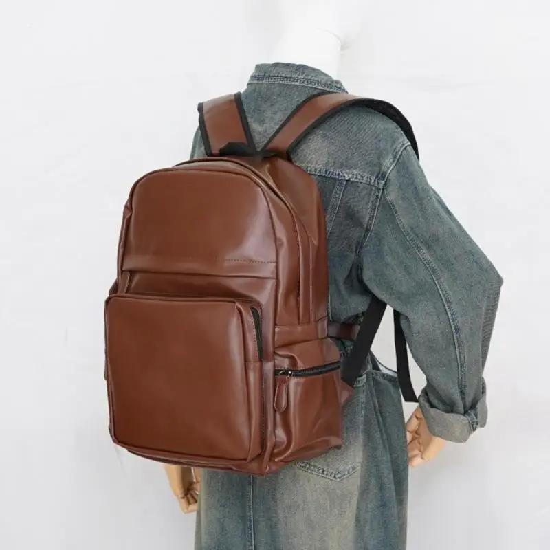 

Fashionable New High-quality Soft PU Leather Backpack Simple And Casual Versatile Large Capacity Travel Computer Backpack Trendy