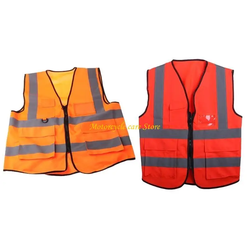 

U75F Safety Vest Yellow Reflective High Visibility Hi Vis Silver Strip Men Women Work Cycling Runner Surveyor Volunteer