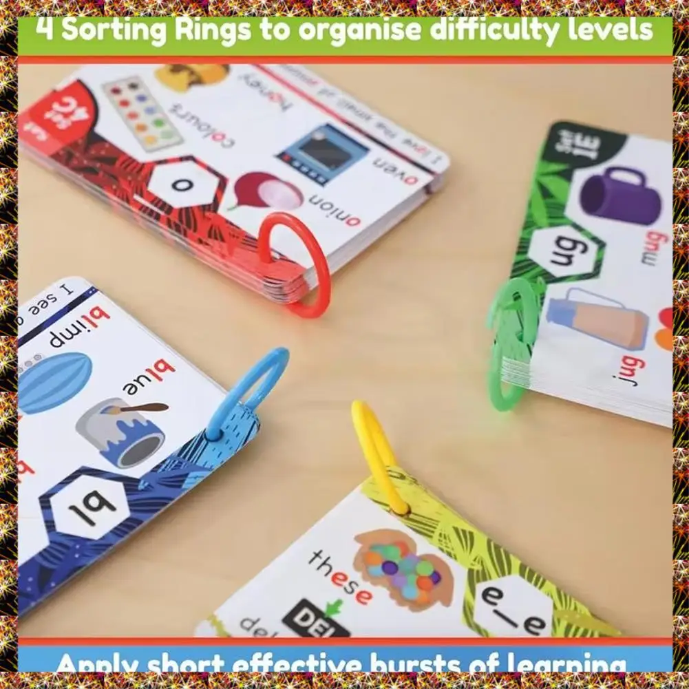 BTCL Phonics Sight Слова Флэш-карты учатся читать Смесь CVC Digraphs Смесь длинных голосовых звуков Игры для первого второго класса