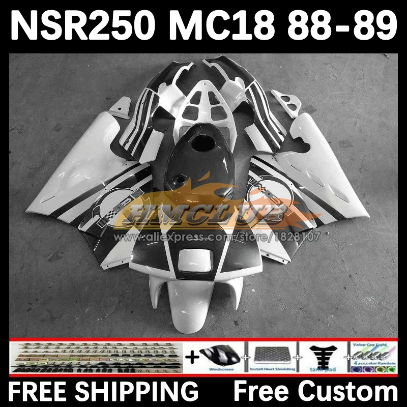 Body For HONDA NSR 250 R MC18 PGM2 NSR 250R black white NS250 NSR250R 88 89 93No.109 MC16 NSR250 R RR NSR250RR 1988 1989 Fairing