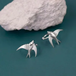 Goldene Farbvogel -Ohrring -Clip für Frauen, Ohrohr -freies Loch, schönes Tier, Schlucken, Schmuck Hauptverkäufe Golden Passaro - №5