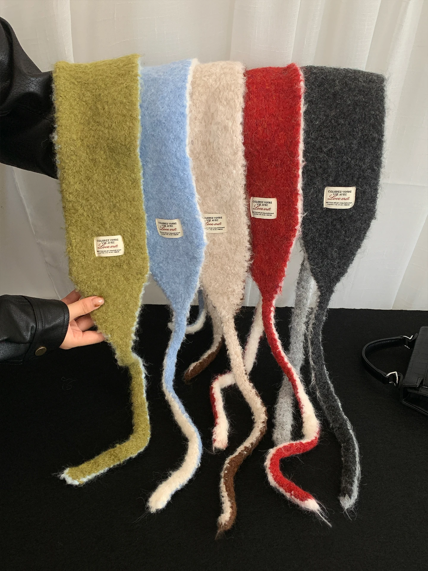 Korean Style Pure Color Knitted Ear Muffs Women's Autumn Winter Warm Ear Protection Cycling Cold Proof Ear Bag with Tie