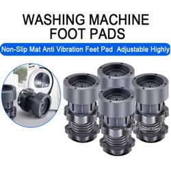 4Pcs Washing Machine Foot Pad Adjustable Height Slipstop Silent Skid Raiser Mat Furniture Washing Machine Support Dampers Stand