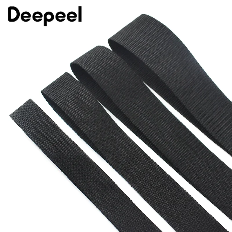 10Meters Black Webbing Tapes 20-100mm Nylon Safety Strap By The Meter Bag Belt Pet Backpack Clothes Lanyard Sewing Accessories