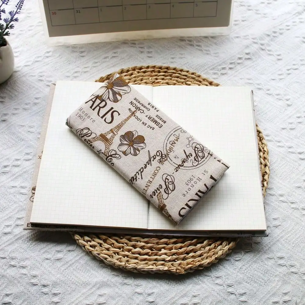 Fromthenon 1PC A5 A6 Weeks Paris Eiffel Tower Cloth Book Cover Planner Case Cover Protective Shell Office Stationery Supplies