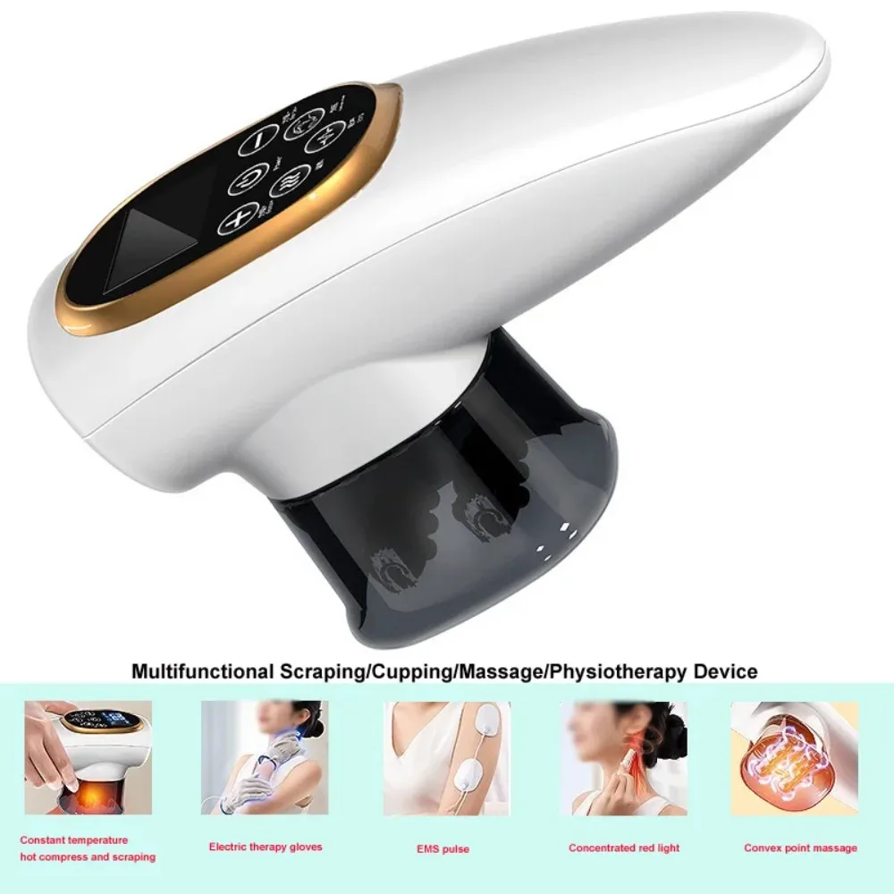 Electric Scraping and Cupping Massager Electronic Muscle Stimulation Machine With Pulse Glove Strong Suction Force Cupping