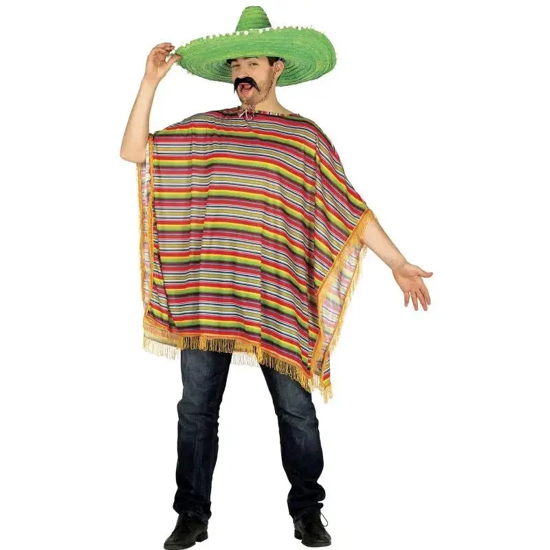 

L-size 52-54 GUIRCA adult Mexican PONCHO costume