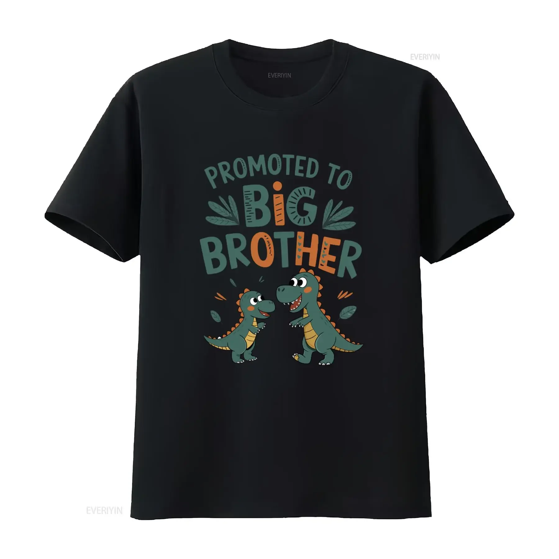 Promoted to Big Brother T Shirt Dinosaur Cute Family Fun for Brothers  vintage Washed streetwear Stretched Stylish Casual