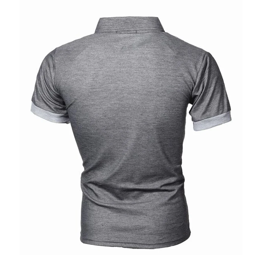 Summer Men T-shirts Casual Male Half Button Short Patchwork Sleeve Slim Dot Print Business Workwear T shirt Top BSD-ZT123