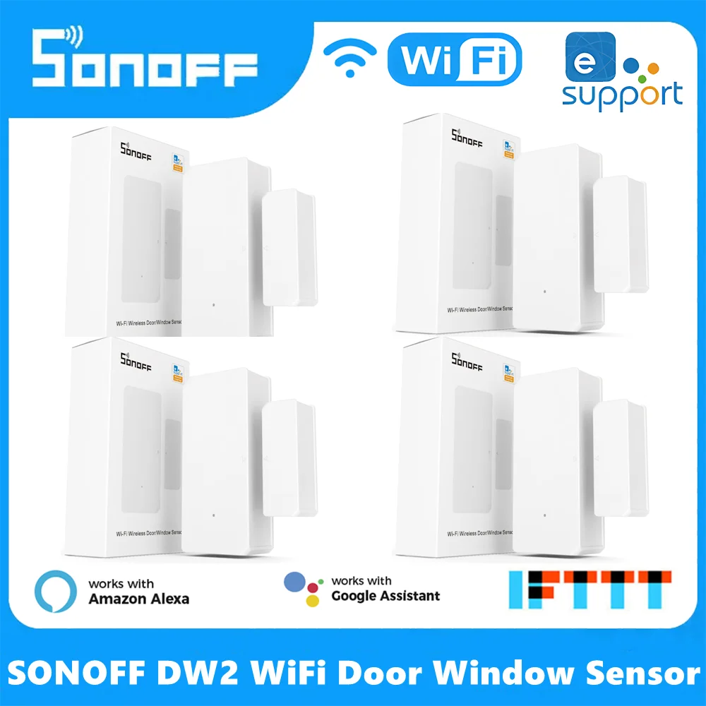 

Смарт-Датчик SONOFF DW2 для дверей и окон, Wi-Fi детекторы открытия/закрытия дверей, работает с Alexa Google Home