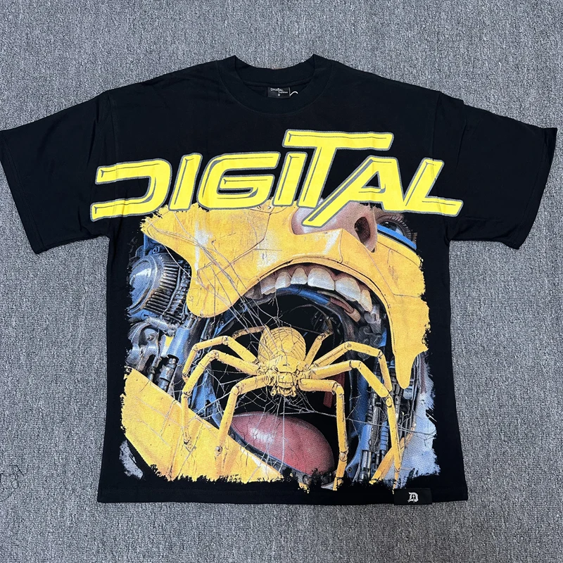 2026 New Y2K DIGITAL Shining Diamond T-shirt Men Women High Quality Oversized Hip Hop Short Sleeve T Shirt Top Tee