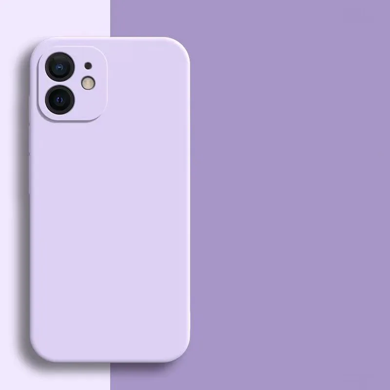 Funda protectora de silicona líquida para iPhone 11 12 13 mini 14 15 16 16e 17 Air Pro X XR XS Max 7 8 Plus SE 17e, cubierta trasera 6