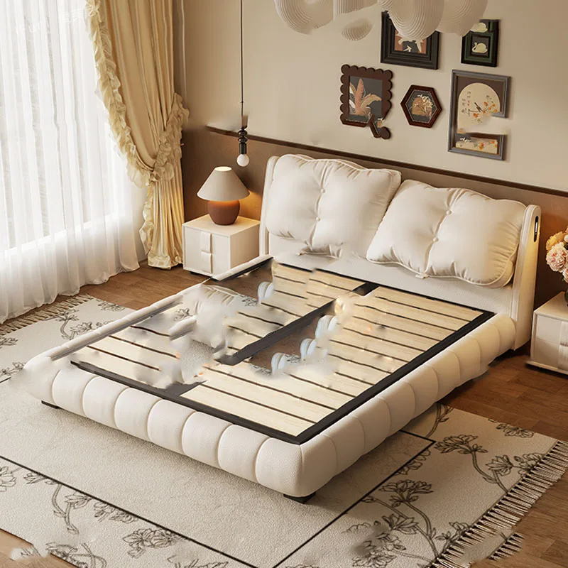 أريكة سرير علوي مزدوج النوم إطار فاخر حصير الجلود سرير آمن توفير المساحة غرفة نوم Camas De Casal صالة جناح الأثاث