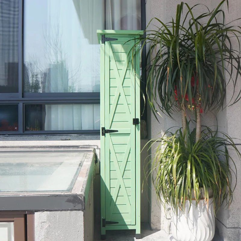 Narrow storage cabinet Rainproof sundries Outdoor balcony Outdoor cabinet Garden crevice cabinet Tool room Sunscreen locker