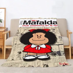 Mafalda 소파용 재미있는 담요, 맞춤형 담요, 소파 장식 침대, 고급 침구 던지기, 니트 격자 무늬 비치 타올, 홈 인테리어
