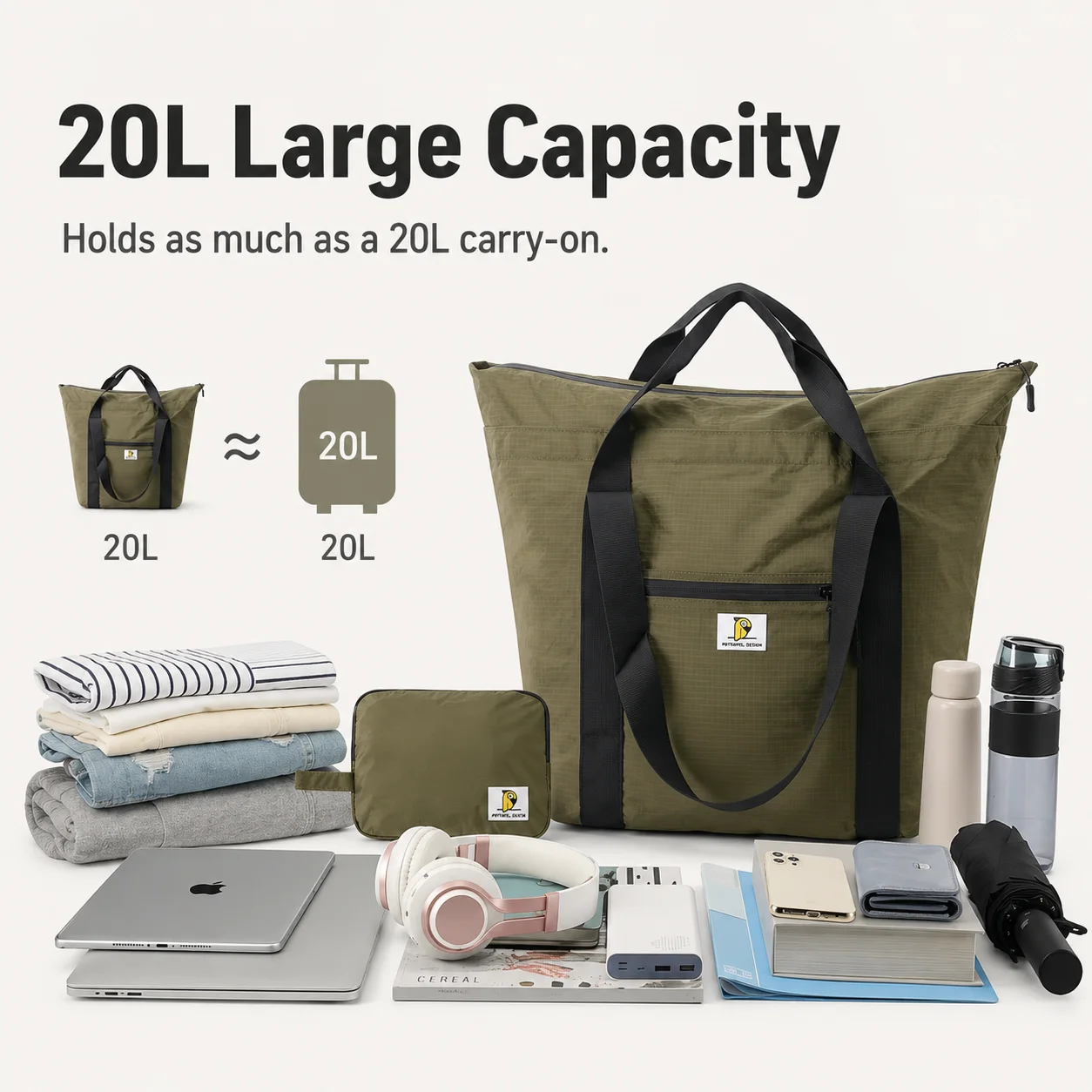 Sac fourre-tout de voyage étanche, sac à bandoulière pliable en Nylon, sac de transport de bagages de grande capacité, sac de week-end léger pour femmes et hommes