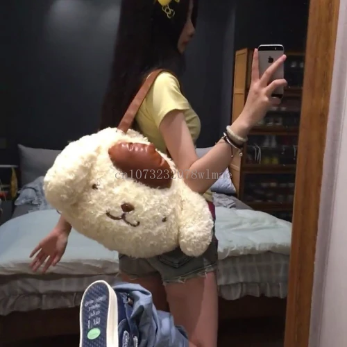 Imagen 2 del producto Bolso de hombro de felpa de dibujos animados Kawaii para mujer, bolso de mano esponjoso suave de gran capacidad, bolso informal de estilo japonés para estudiantes, regalos