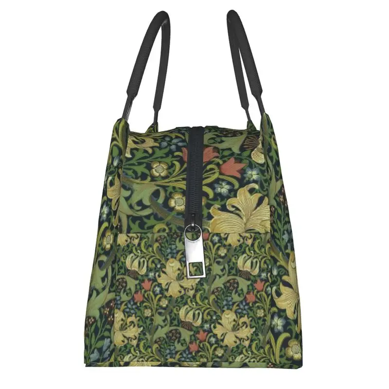 William Morris Bedrijf Geïsoleerde Lunchtas Voor Buiten Picknick Bloemen Textiel Patroon Waterdichte Thermische Koeler Lunchbox Vrouwen