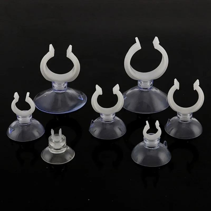 10pcs /Lot 6mm 10mm 20mm Aquarium Suction Cup Sucker Fish Tank Air Pump Airline Tubing Hose Holders Aquarium Accessories