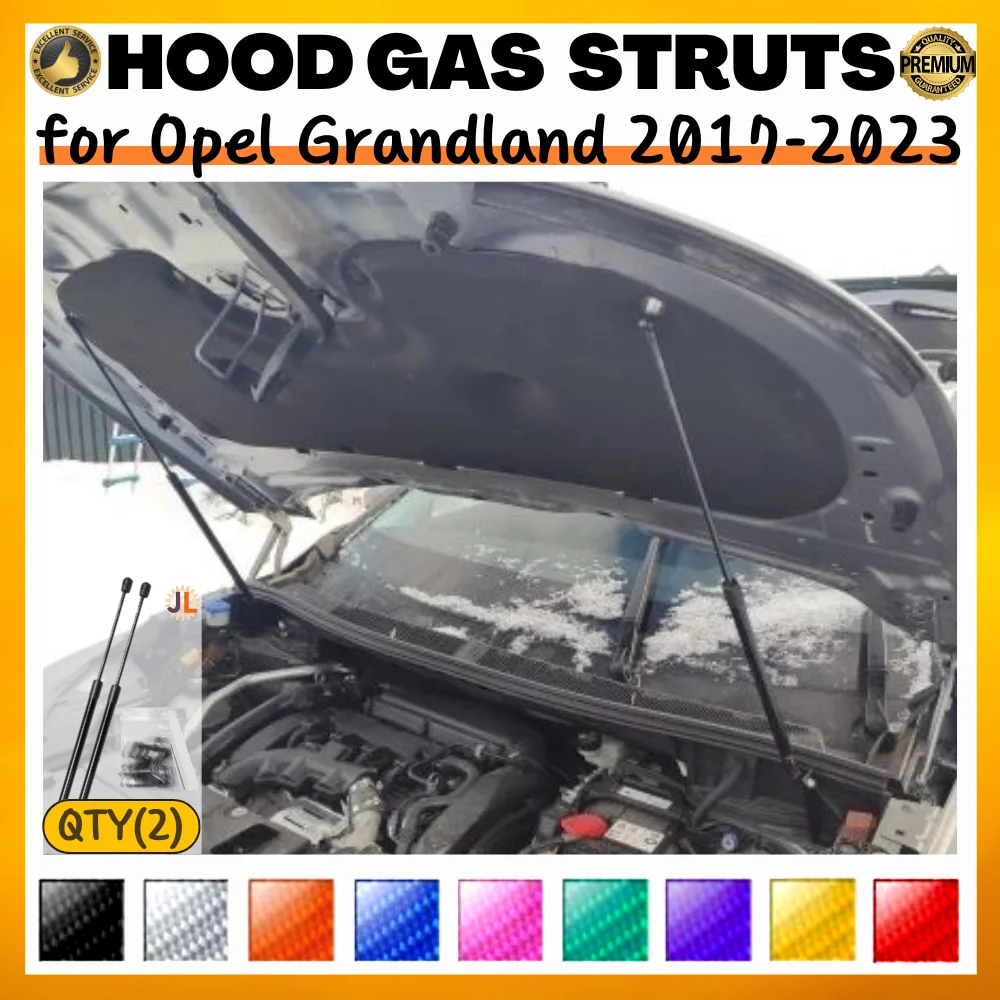 

Qty(2) Hood Struts for Opel/Vauxhall Grandland 2017-2023 Front Bonnet Modify Gas Springs Shock Absorber Lift Supports Dampers
