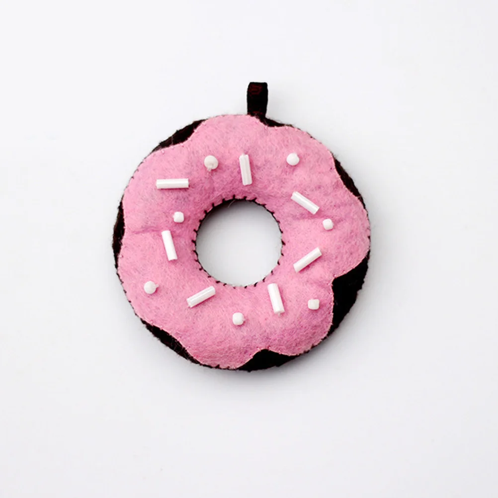 2pcs Cartoon Donut Pendants Diy Handmade For Kids Non-Woven Fabric Cutting Set Colorful Sensory Development Play Party