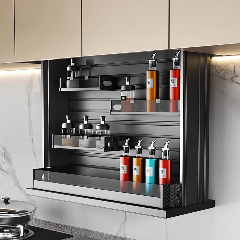 Intelligent seasoning basket electric hanging cabinet basket cabinet lift intelligent touch voice-activated rack