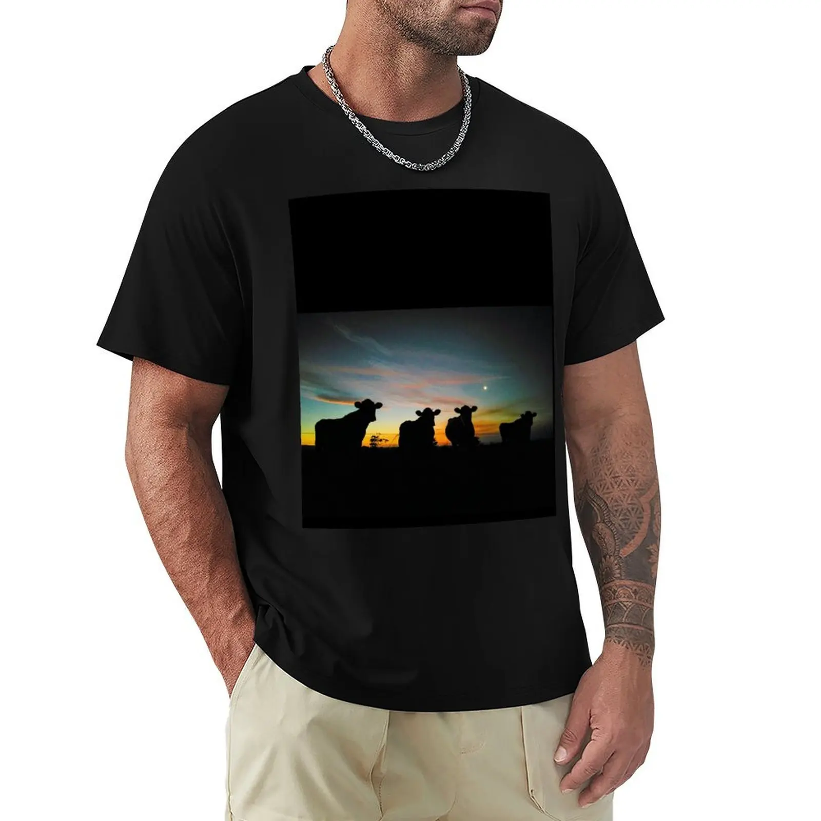 

Silhouette Sunset T-Shirt Soft Cotton Print T-Shirt
