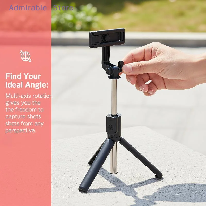 wExtendable Mini Bluetooth Selfie Stick Tripod Universal Phone Stand for Student Vlog Daily Record Travel Photography