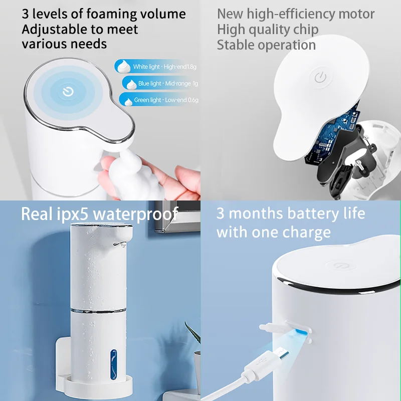 Automatic Foam Soap Dispensers Smart Washing Hand Machine With USB Charging Infrared Sensor Liquid Dispenser Hand Sanitizer