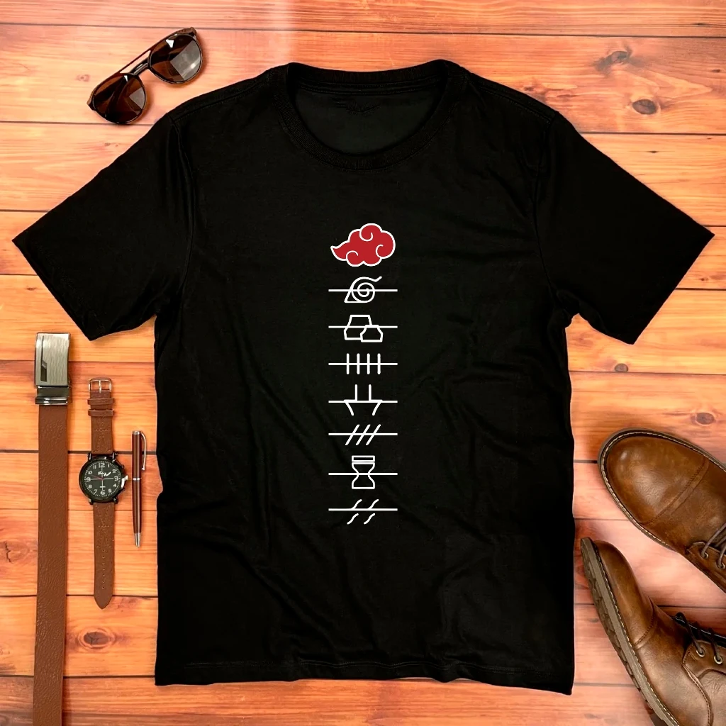 Naruto Akatsuki Japón Anime verano camiseta Casual deportes Fitness suelta de gran tamaño cómodo algodón manga corta hombres y mujeres