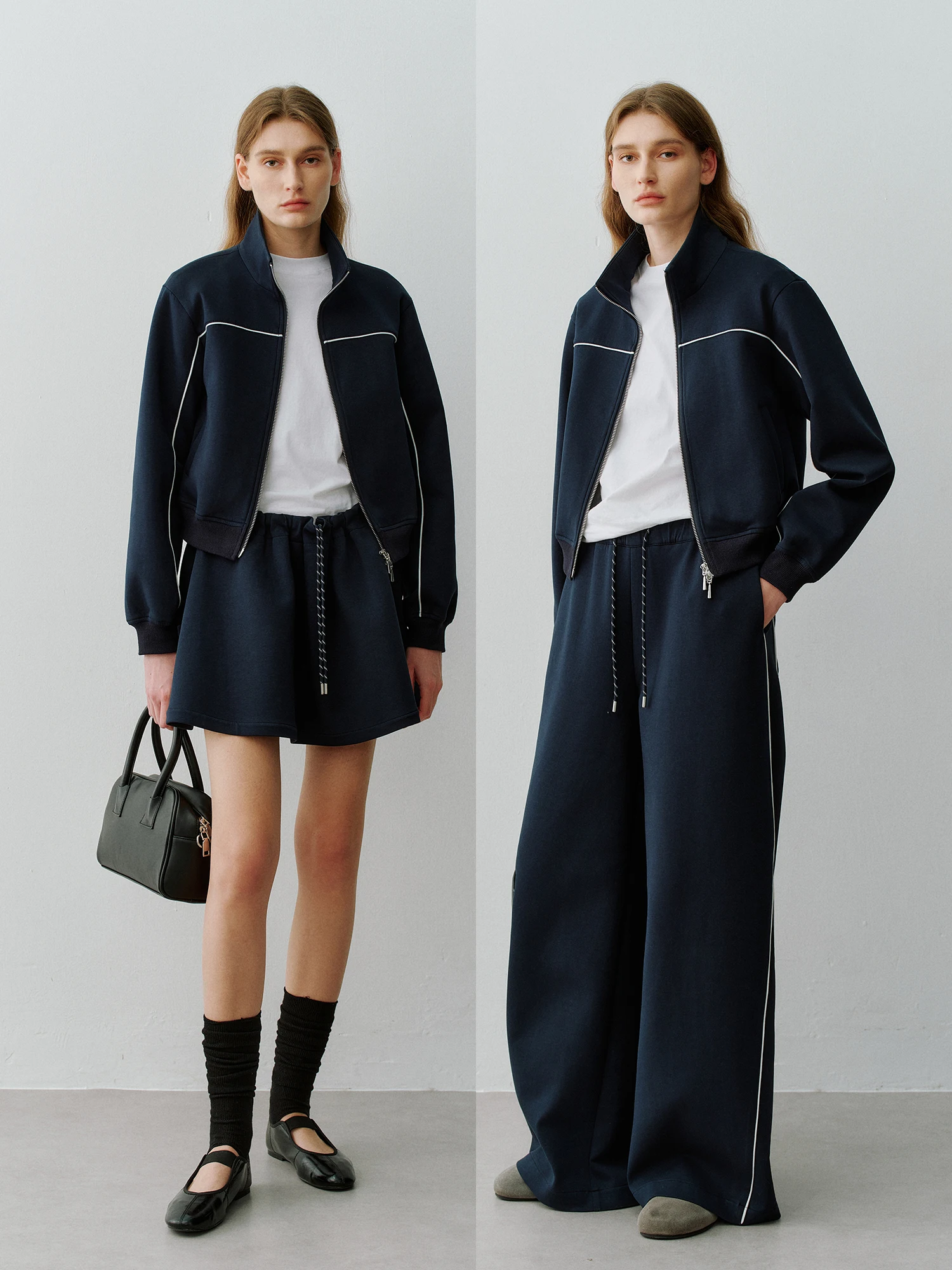 

Casual Style Women's Zipper Hoodie Jacket Skirt And Pants Three-Piece Set Spring Autumn Loose Fit Comfortable Sporty Look