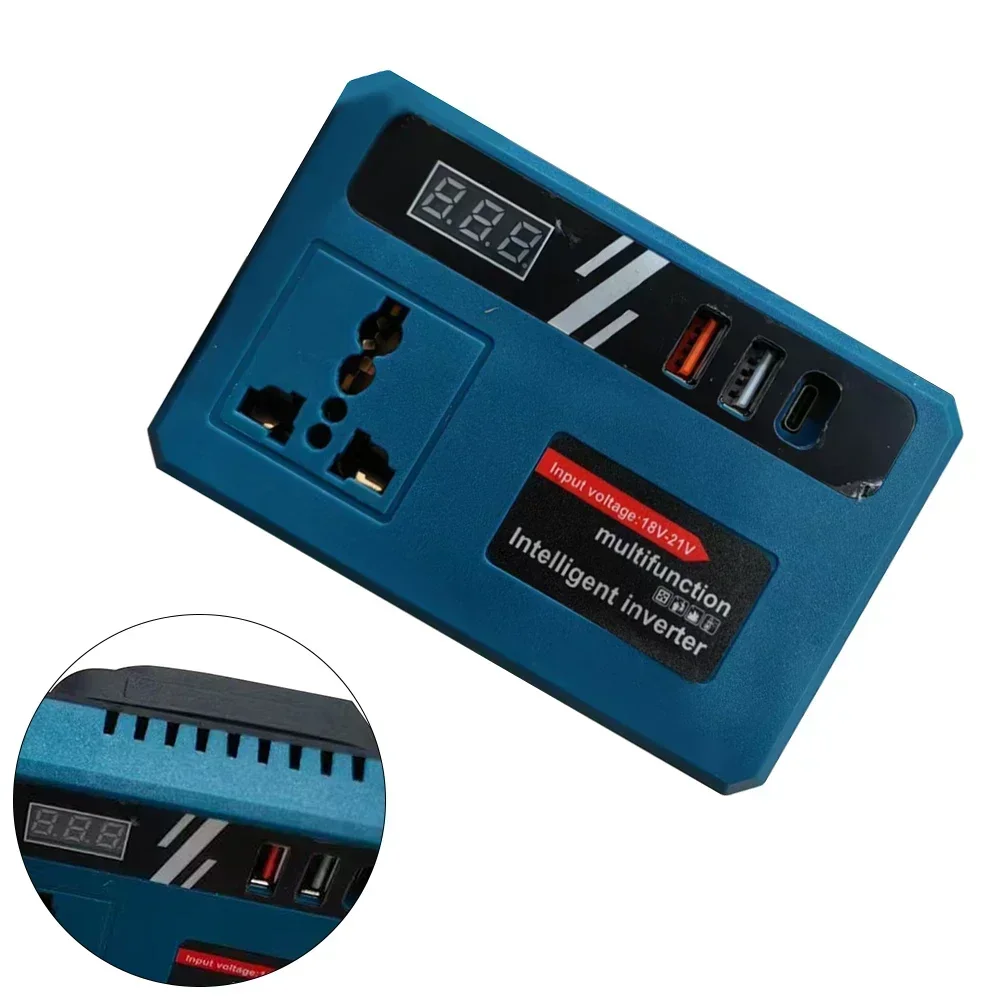

120W Lithium Battery Inverter DC18V/21V To 220V AC Converter Portable Power Supply For Outdoor Activities With Dual USB Ports