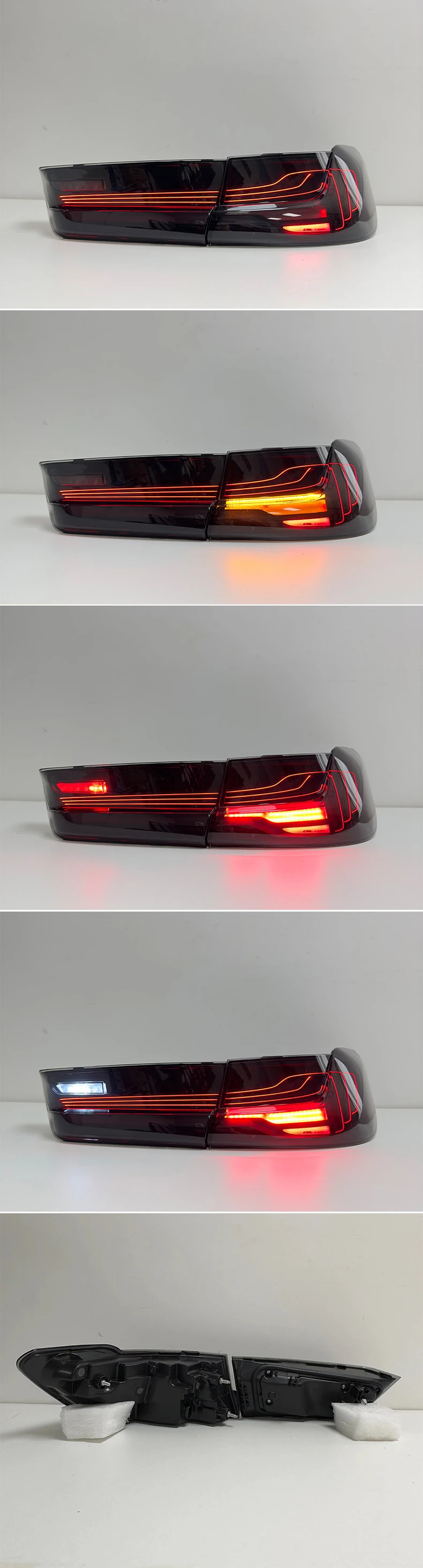 2019-2022 ل 'BMW 3 سلسلة G20 G28 G80 LED أضواء خلفية عدسة حمراء مصباح مكبح ترقية جديدة LED أضواء خلفية ل G20 #6