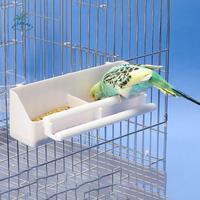 White Birds Water Hanging Bowl Plastic Birds Water Box Parrot Water Drinker Bird Cage Feeding Cup Double Bowl