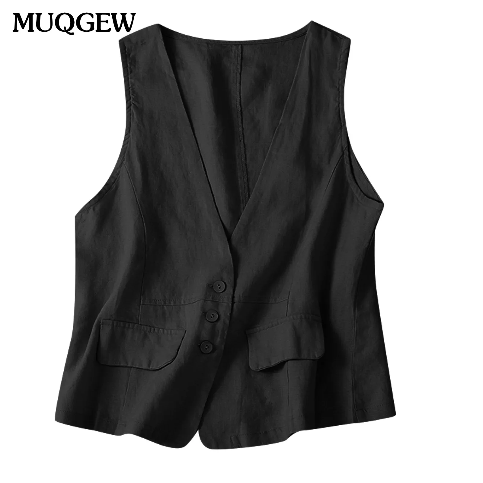 

Streetwear Cotton Linen Women Clothing New Women Vests Overcoat Coat Vest for Women Fashion Clothes Elegant Casual Vintage