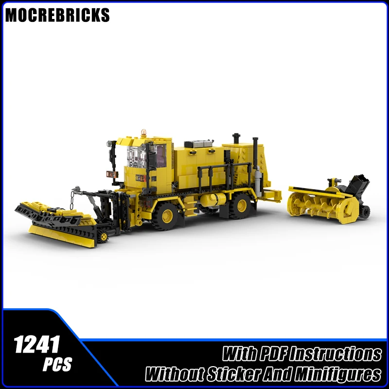 

City Engineering Cars Oshkosh H Series Snow Blower Tractor MOC Building Blocks Trucks Model Kid's Bricks Toys DIY Xmas Gifts